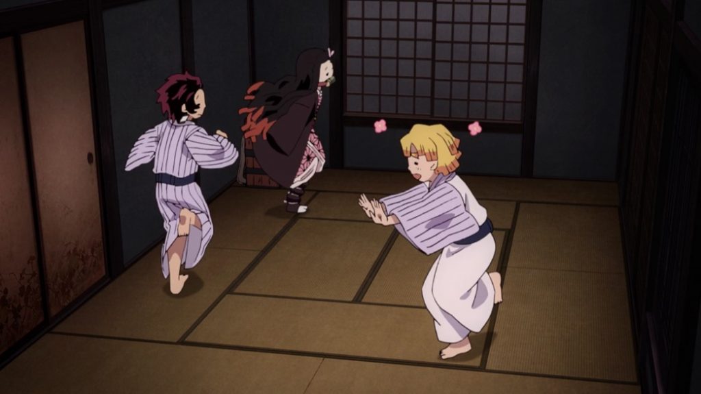 Demon Slayer Kimetsu No Yaiba Episode 15 Zenitsu Chasing Tanjiro And Nezuko