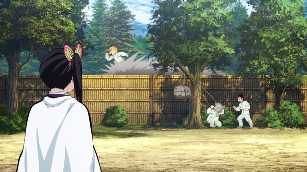 Demon Slayer Kimetsu No Yaiba Episode 25 Kanao watches Tanjiro, Zenitsu and Inosuke Training