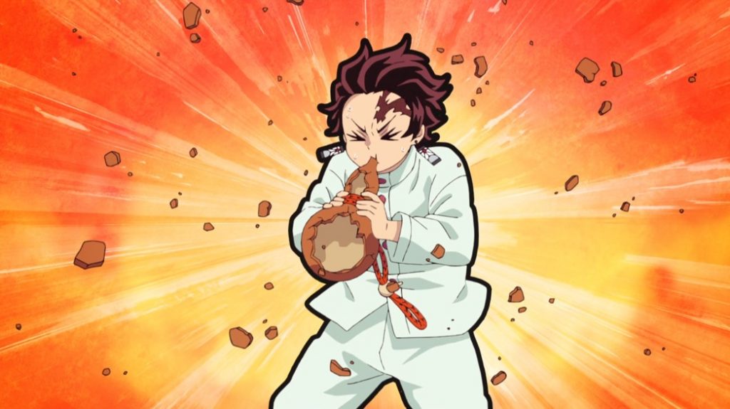 Demon Slayer Kimetsu No Yaiba Episode 25 Tanjiro explodes a Gourd