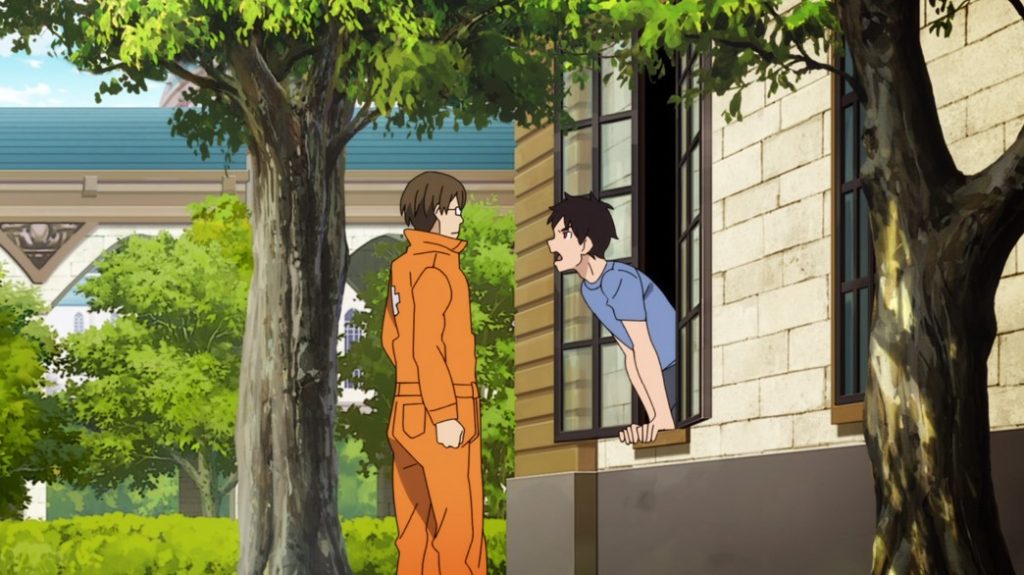 Fire Force Episode 8 Hinawa checking up on Shinra and Arthur