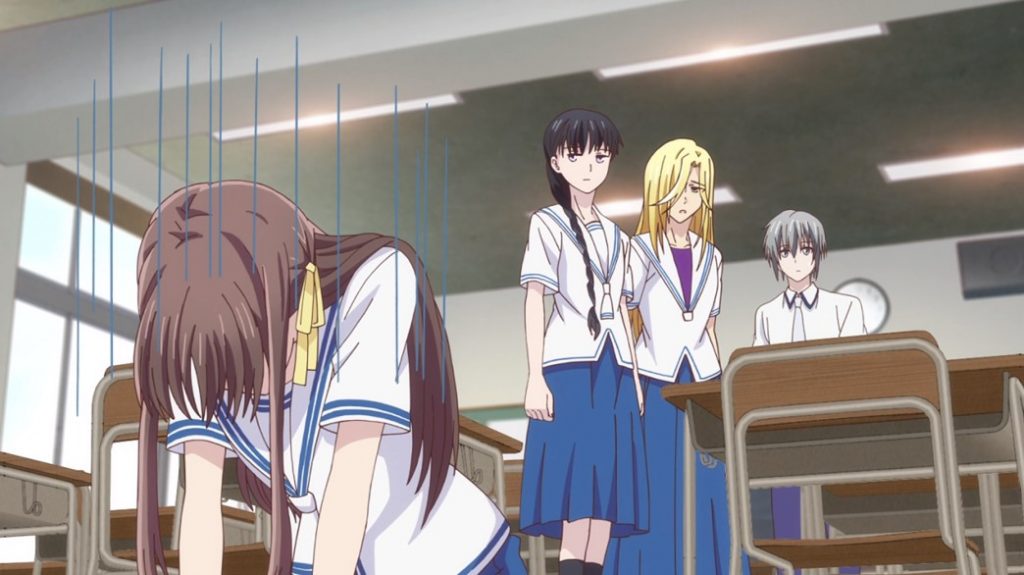Fruits Basket Episode 23 Tohru hates to let people down with Saki Arisa and Yuki