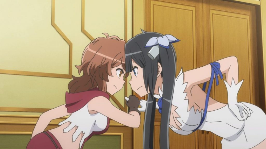 Is It Wrong To Try To Pick Up Girls In A Dungeon II Episode 11 Lili and Hestia butt heads