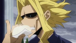 My Hero Academia 4 All Might Eating a Meat Bun