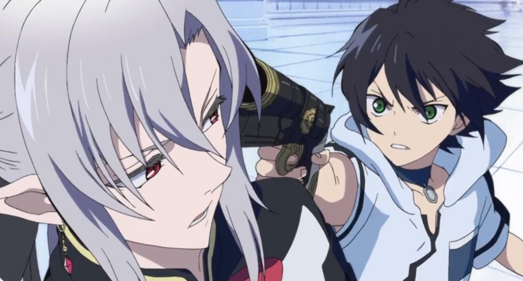 Seraph of the End Vampire Reign Yu shoots Ferid