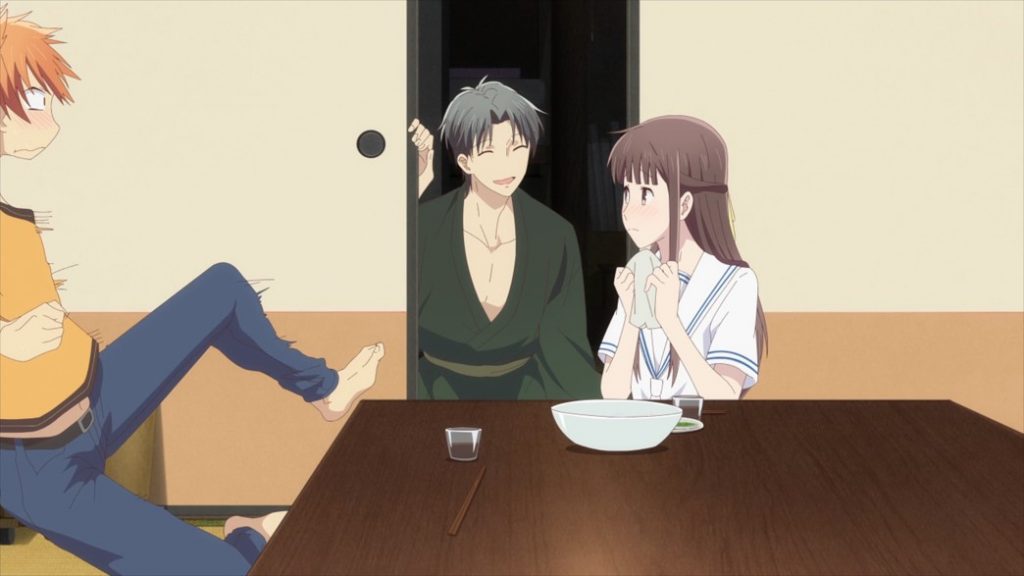 Fruits Basket Episode 27 Shigure surprises Kyo and Tohru
