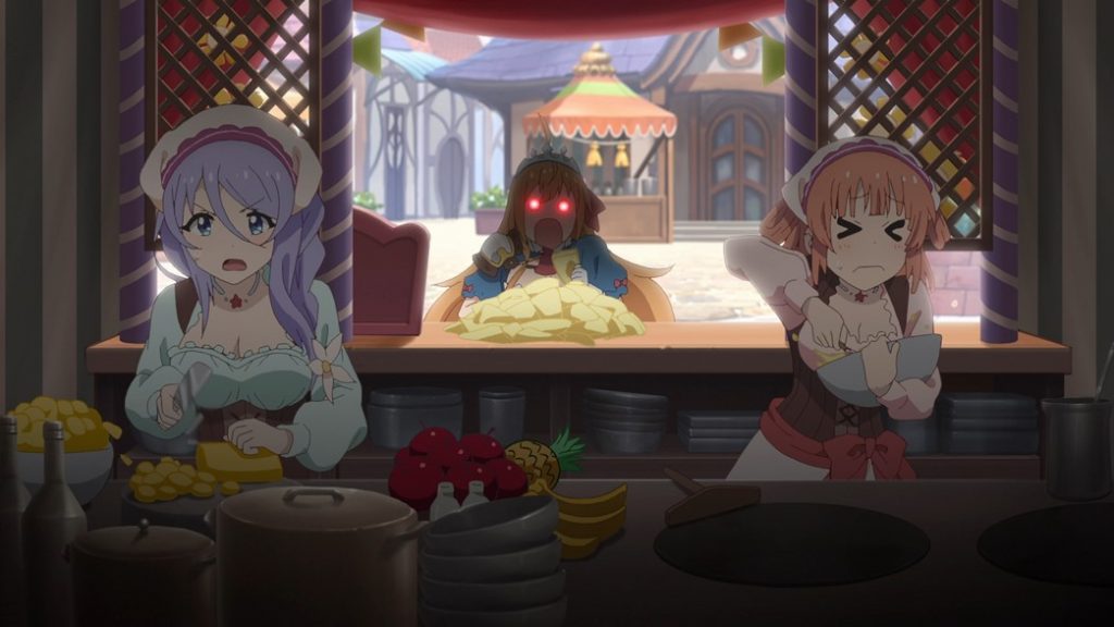 Princess Connect ReDive Episode 12 Pecorine all you can eat crepes from Shizuru and Rino