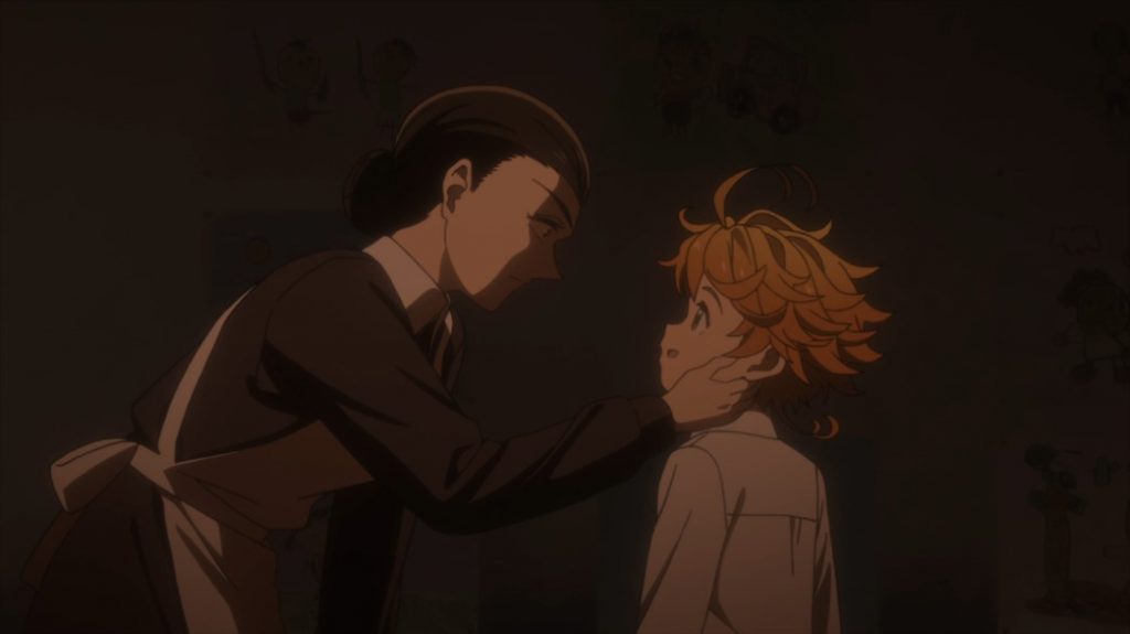 The Promised Neverland Episode 2 Mother questioning Emma