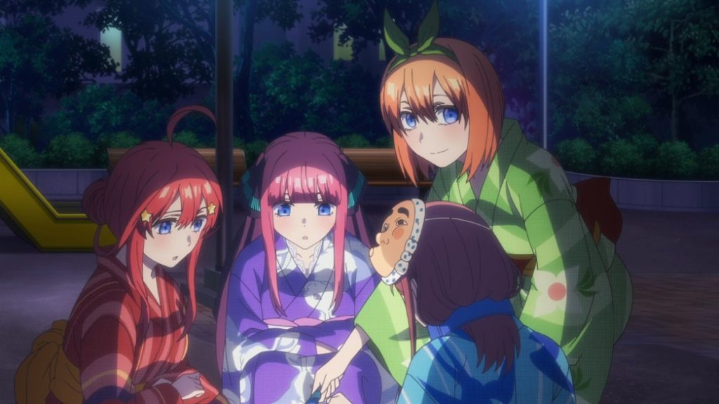 The Quintessential Quintuplets Nini Itsuki Miku and Yotsuba Fireworks