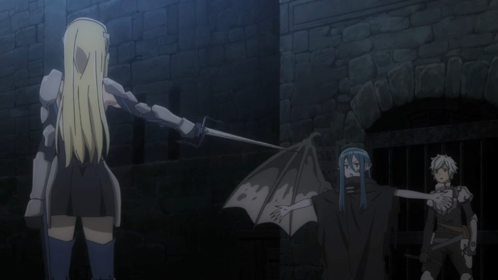Is It Wrong To Try To Pick Up Girls In A Dungeon III Episode 11 Weine trying to protect Bell from Ais