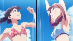 Harukana Receive Episode 6 Ai Tanahara and Haruka Oozora jumping at the net