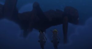The Promised Neverland Season Two Episode 4 Ray and Emma running from demon