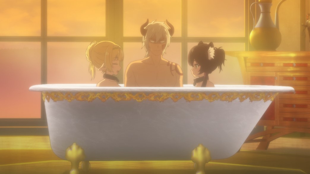 How Not To Summon A Demon Lord 2 Episode 10 Diablo in the bath with Shera and Rem