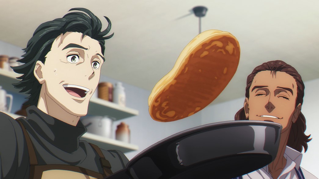 Takt Op Destiny Episode 10 The Rooster and Lenny flipping pancakes
