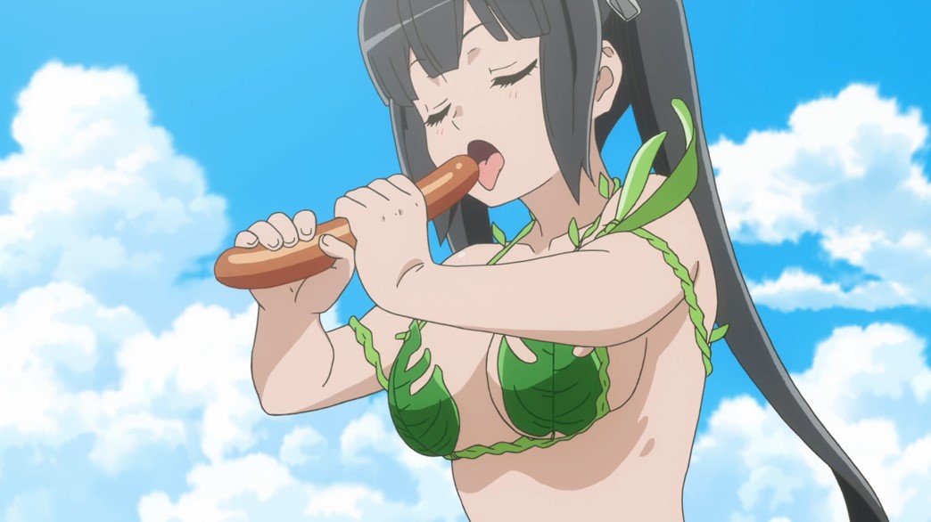 Is It Wrong To Try To Pick Up Girls In A Dungeon II OVA Hestia eating a hot dog
