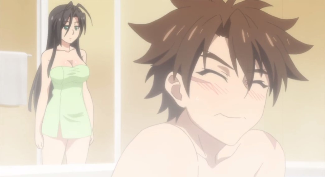 The Testament of Sister New Devil Uncensored Episode 13 Chisato in a Towel Walks in on Basara in the Bath