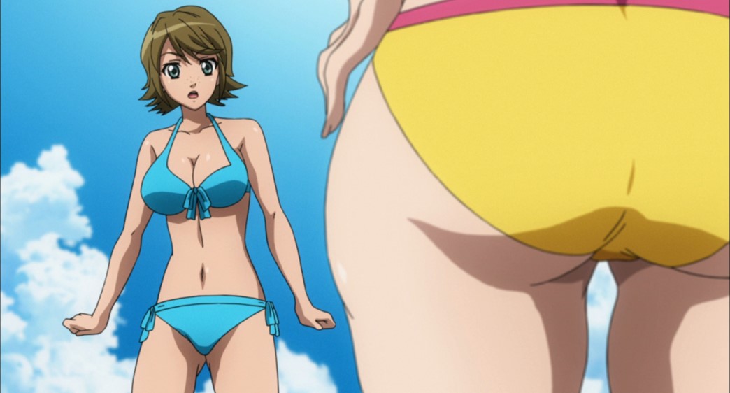 Cat Planet Cuties Episode 7 Arisa surprised at Aiko Beach Bikini bum