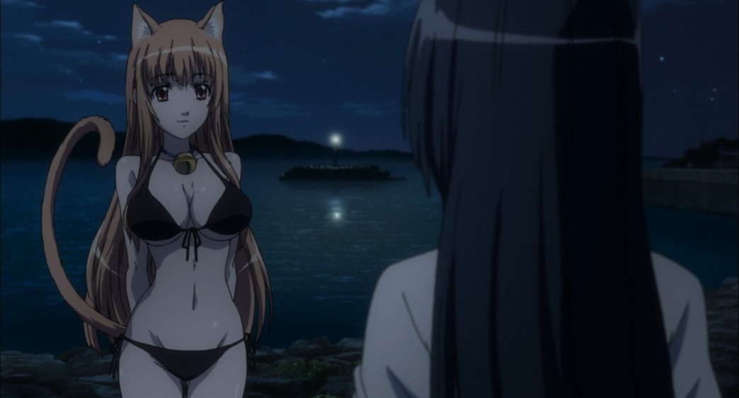 Cat Planet Cuties Episode 7 Eris black bikini talking to Aoi