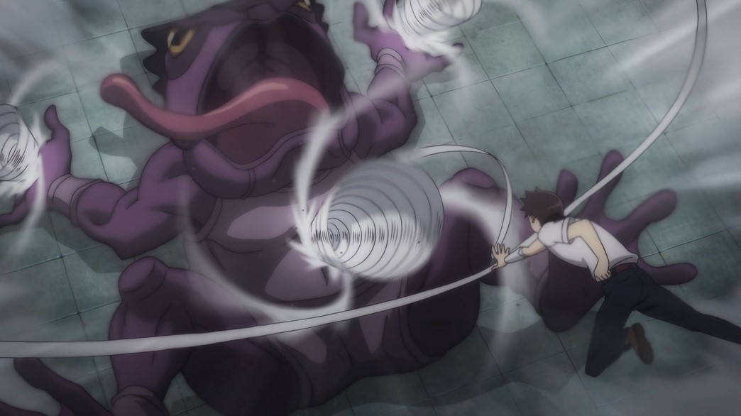 Tsugu Tsugumomo Episode 1 Kazuya defeats the Giant Panty Frog