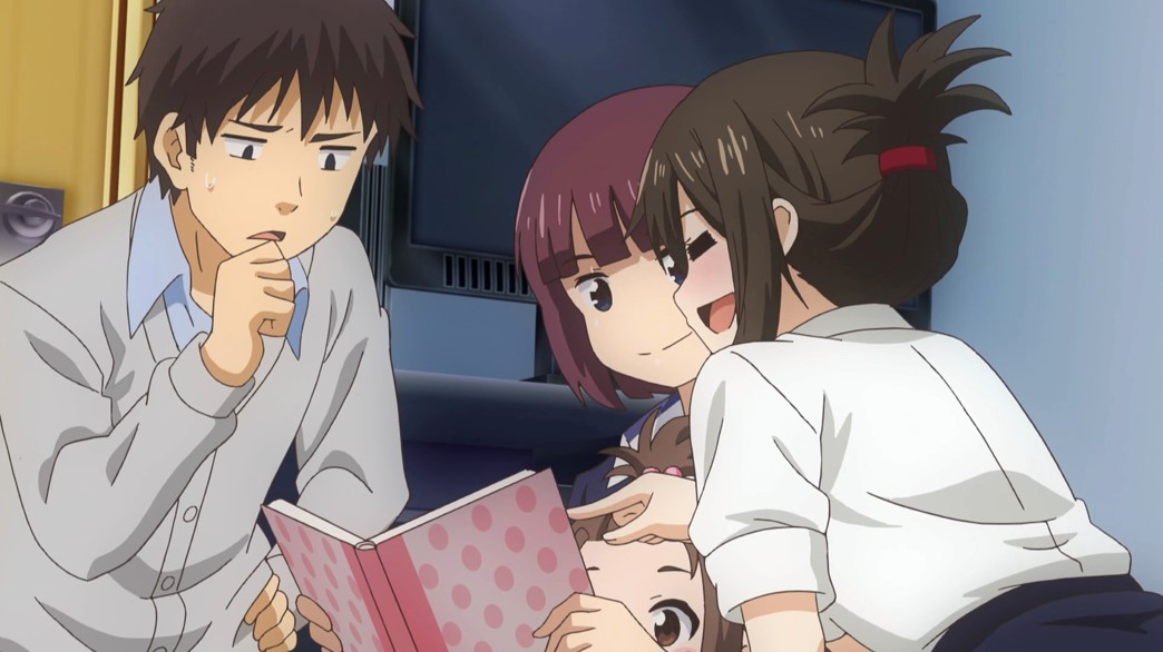 Why The Hell Are You Here Teacher Uncensored Episode 3 Sato his mother and Kojima looking at a photo album
