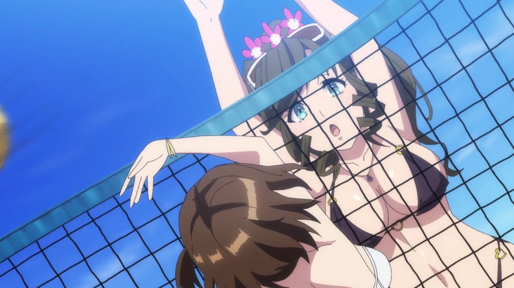 Kandagawa Jet Girls Episode 10 Yuzu Midorikawa volley ball bikini boobs block
