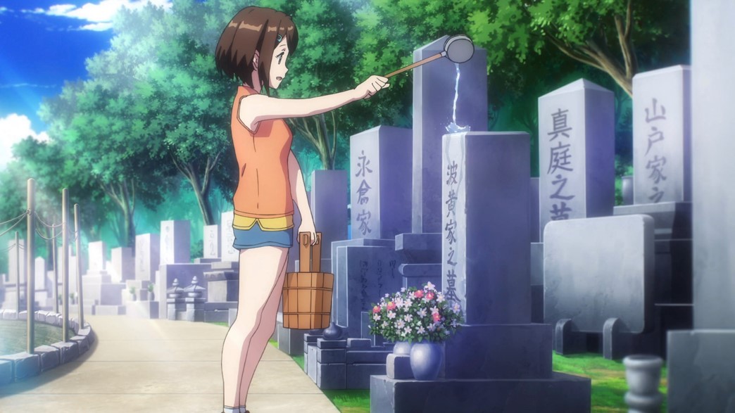 Kandagawa Jet Girls Episode 11 Rin Namiki visits her mothers grave