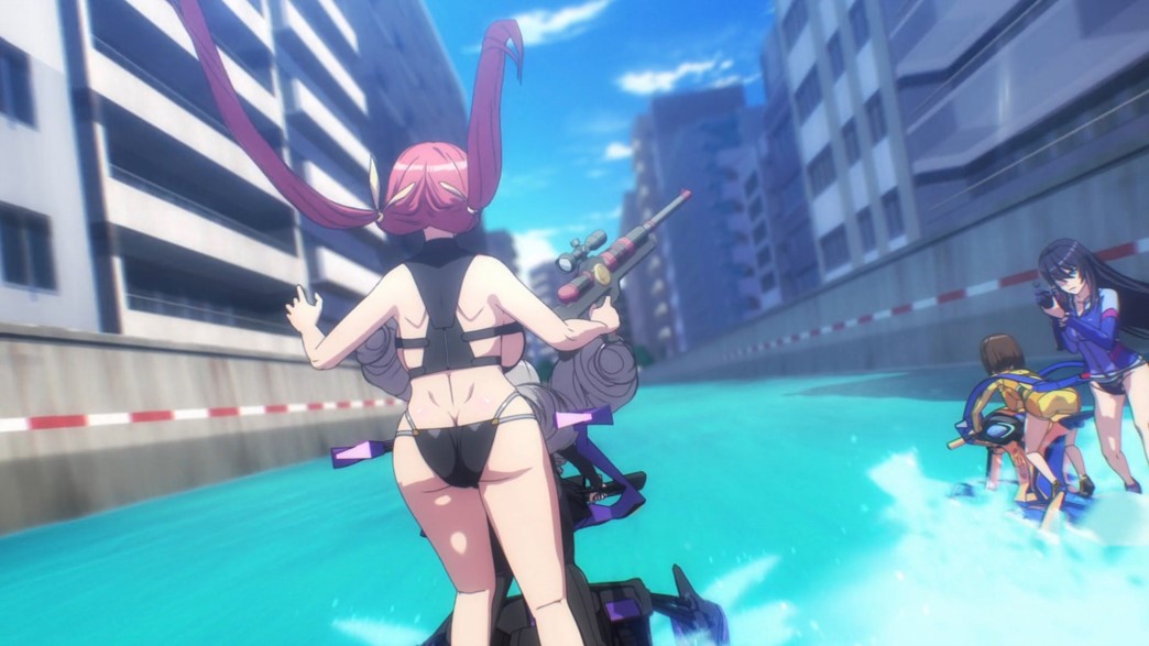 Kandagawa Jet Girls Episode 2 Manpuku Kuromaru bikini purge bum