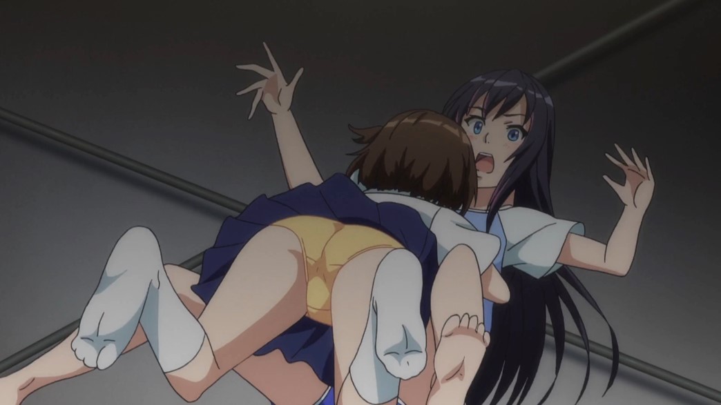 Kandagawa Jet Girls Episode 2 Rin Namiki hugs Misa Aoi panties