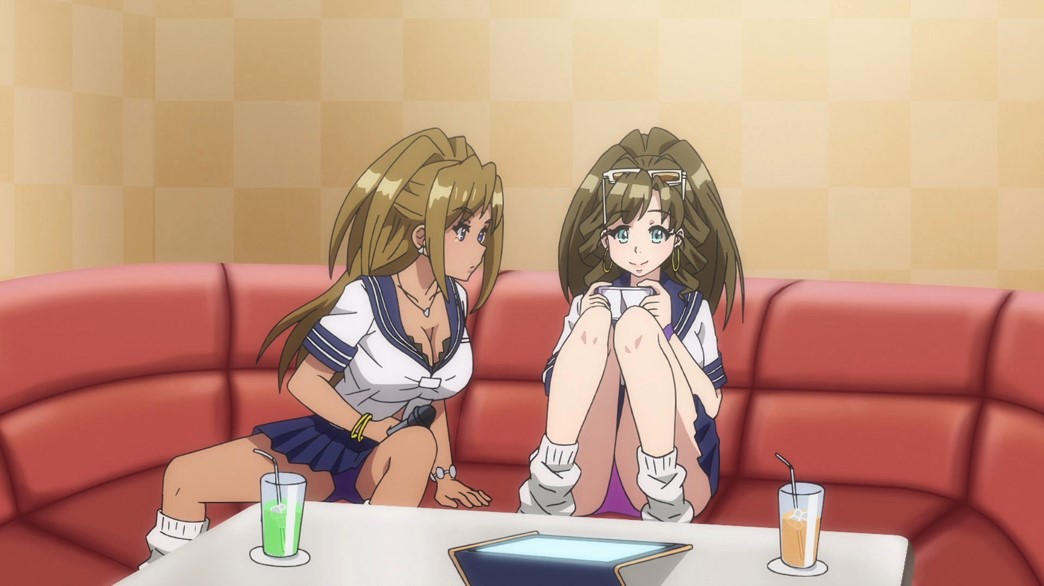 Kandagawa Jet Girls Episode 6 Yuzu Midorikawa and Manatsu Shiraishi watching the race panties