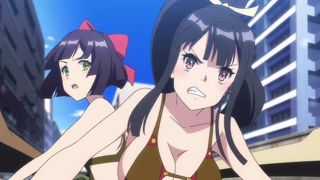 Kandagawa Jet Girls Episode 9 Inori Misuda and Fuuka Tamaki racing bikinis