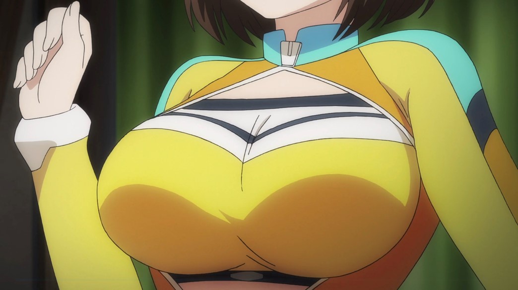 Kandagawa Jet Girls Episode 9 Rin Namiki still cant zip up her wetsuit