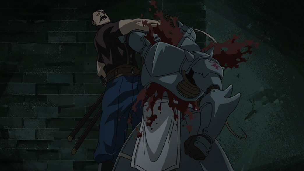 Fullmetal Alchemist Brotherhood Episode 14 King Bradley kills Martel inside Alphonse