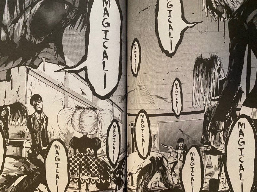Magical Girl Apocalypse Volume 1 Kogami Kii and Fukumoto Tsukune surrounded