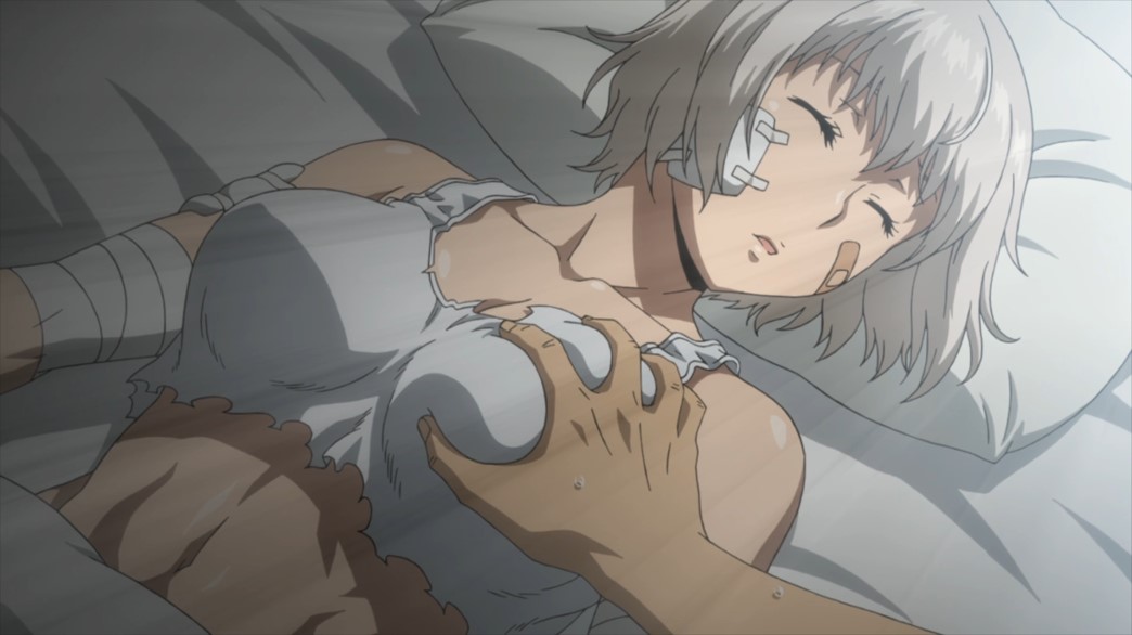 Killing Bites Episode 1 Yuuya Nomoto wakes up at home to find Hitomi accidental boob grab