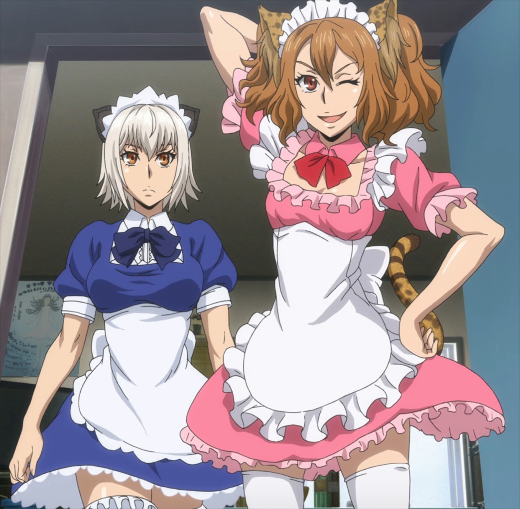 Killing Bites Episode 3 Eruza and Hitomi cat girl maid costumes
