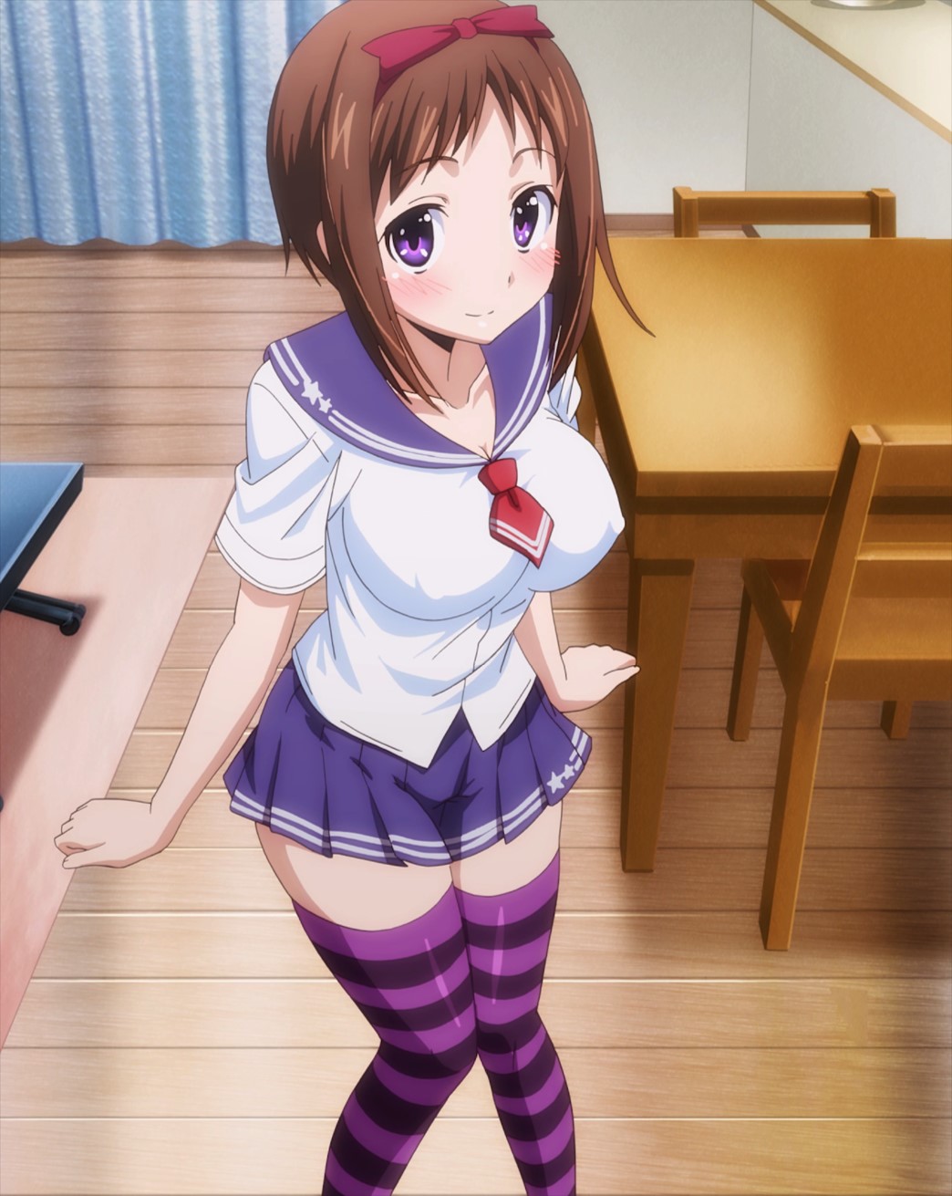 My Wife is the Student Council President Episode 13 Ui welcomes Hayato home in knee high socks