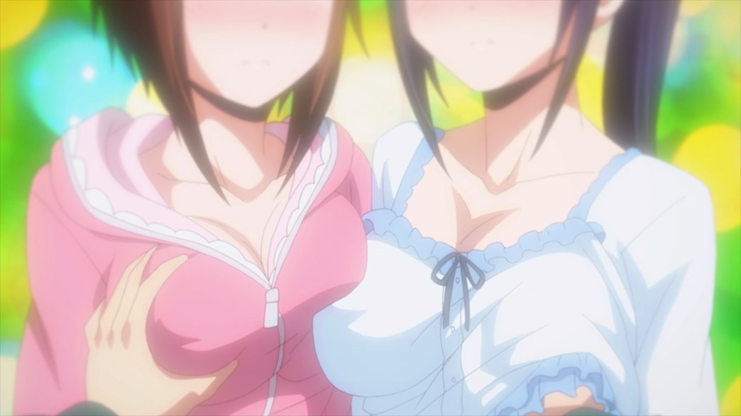 My Wife is the Student Council President Episode 19 Hayato grabbing Ui and Rins boobs