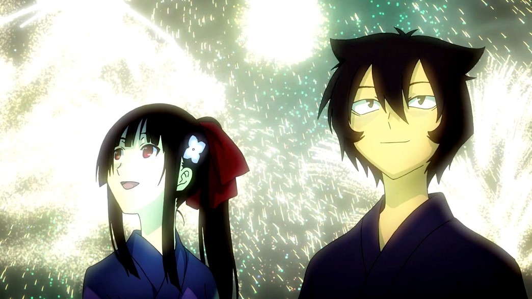 Sankarea Episode 12 Rea and Chihiro fireworks