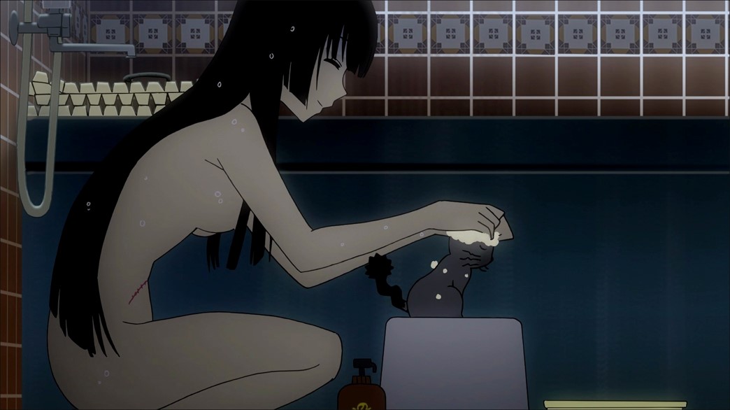 Sankarea Episode 13 Rea naked washing Babu