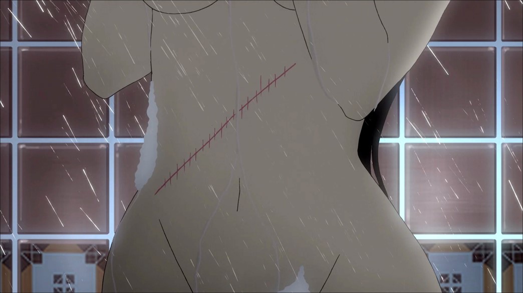 Sankarea Episode 13 Rea showering under boob