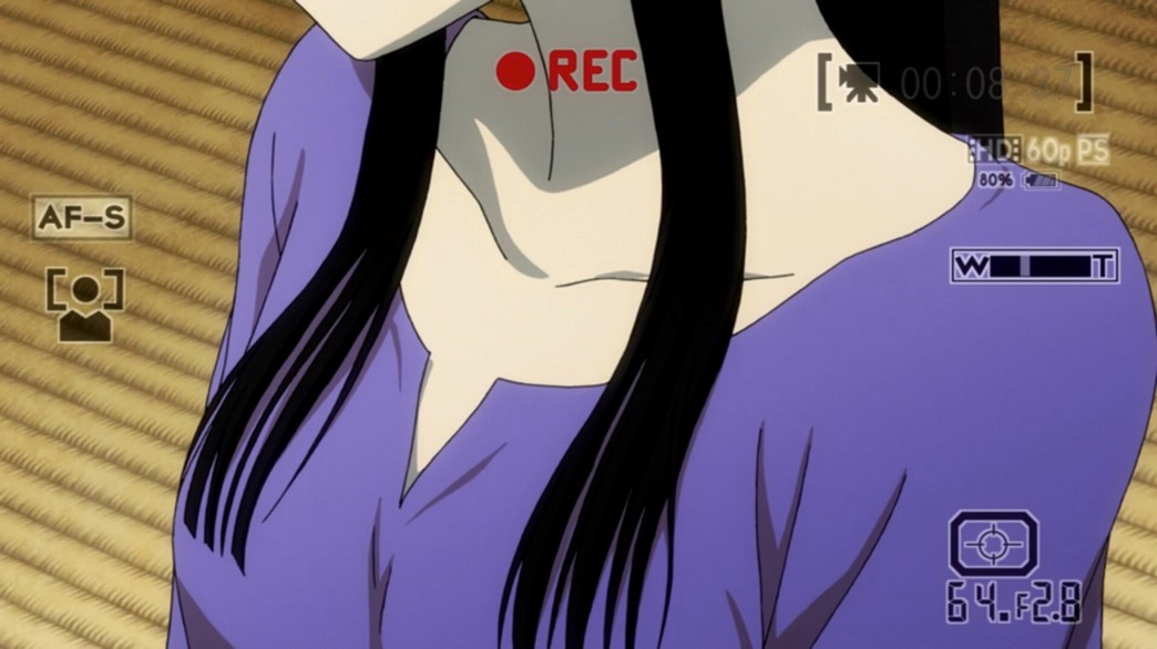 Sankarea Episode 8 Chihiro documenting Rea boobs