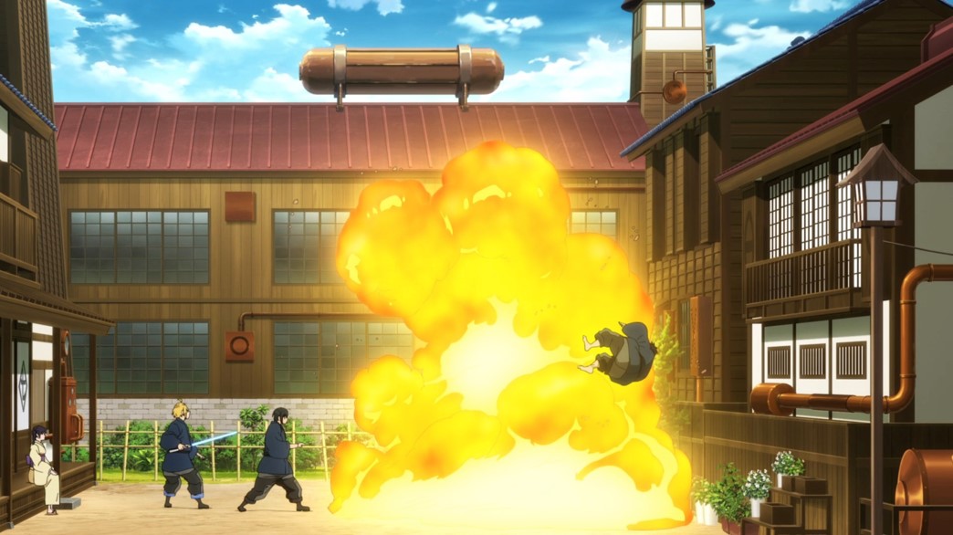 Fire Force Episode 48 Benimaru fighting Shinra and Arthur