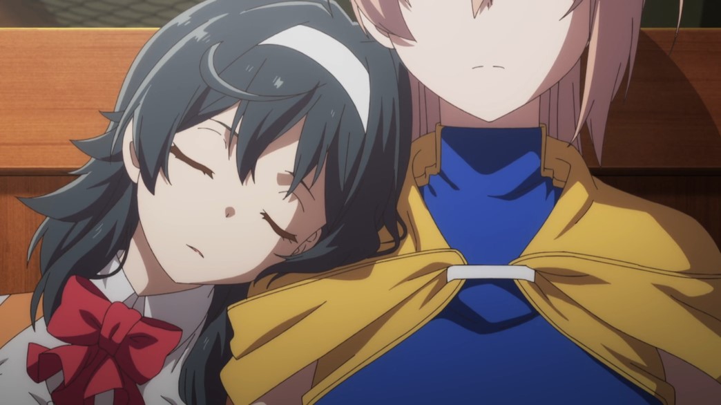 The Executioner and her Way of Life Episode 4 Akari sleeping on Menous shoulder