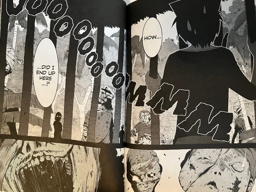 Sankarea Volume 7 Chihiro in a cage surrounded by zombies