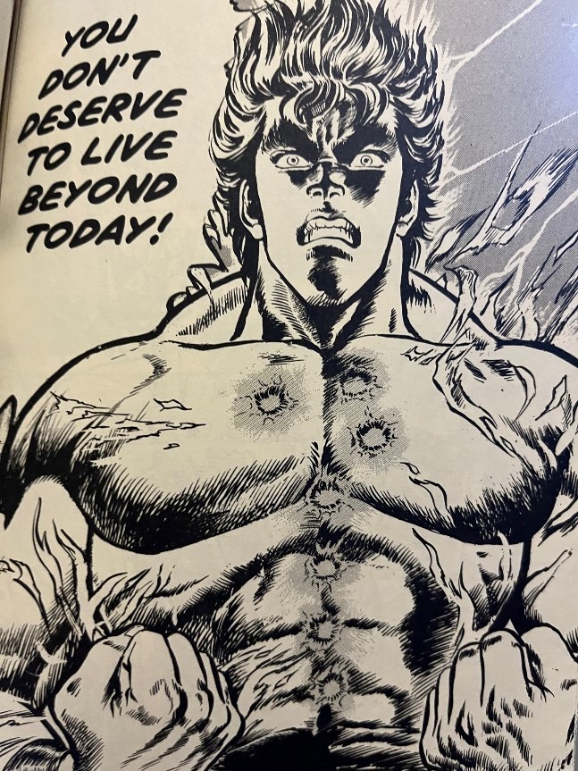 Fist of the North Star Volume 1 Kenshirou losing it