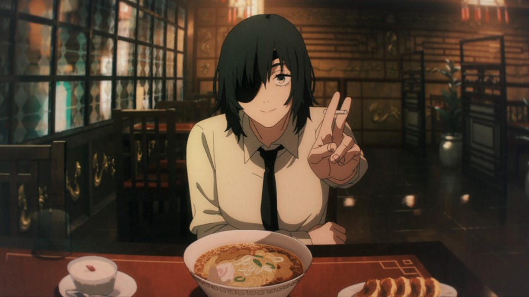 Chainsaw Man Epsiode 12 Himeno offers Aki a cigarette