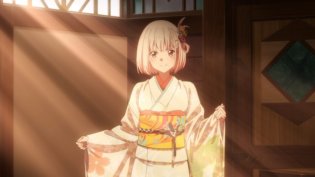 Lycoris Recoil Episode 10 Chisato Nishikigi in a kimono