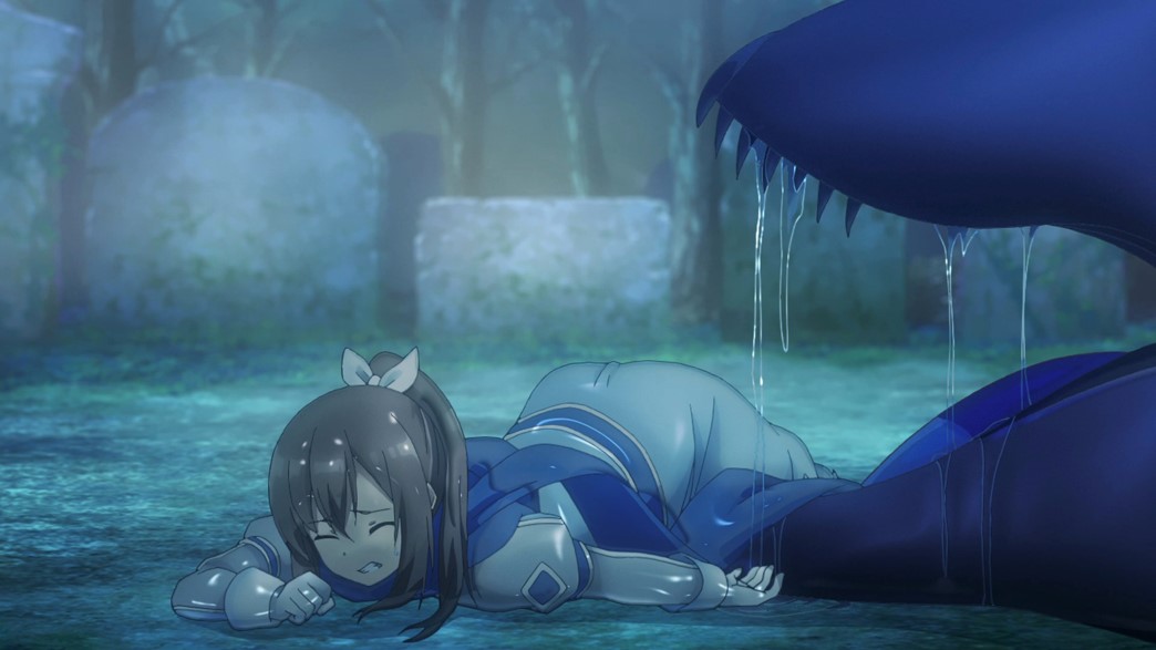 BOFURI Episode 16 Sally hid in Maples Atrocity mouth