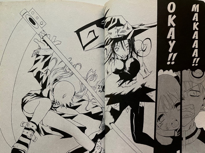 Soul Eater Volume 1 Maka and Soul Eater defeat Blair