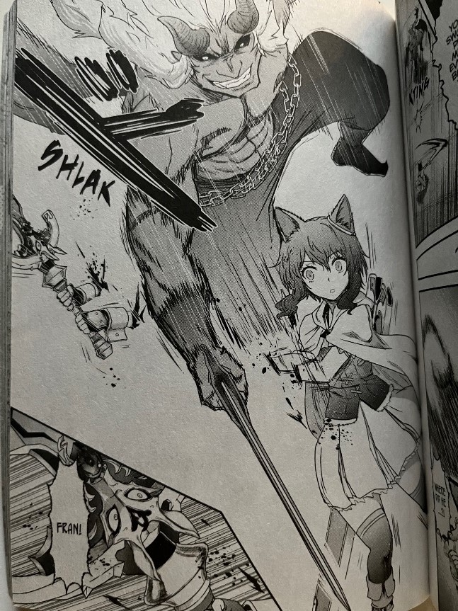 Reincarnated as a Sword Volume 2 Greater Demon cuts of Frans arms