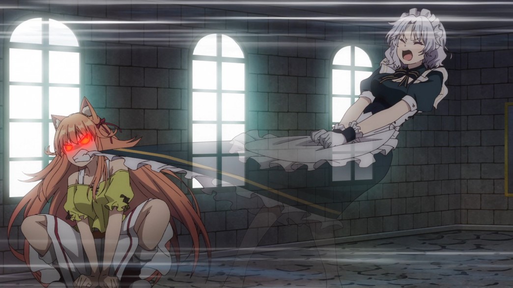Beast Tamer Episode 13 Kanade attacking Tina the ghost